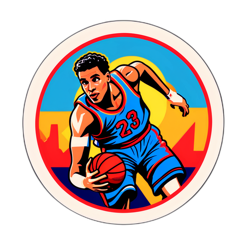 מדבקת כדורסל רטרו עם אלי זיירה