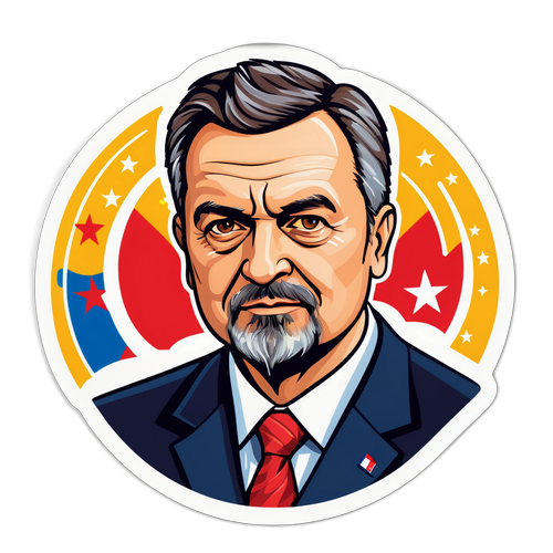 Samolepka s portrétem Víta Rakušana