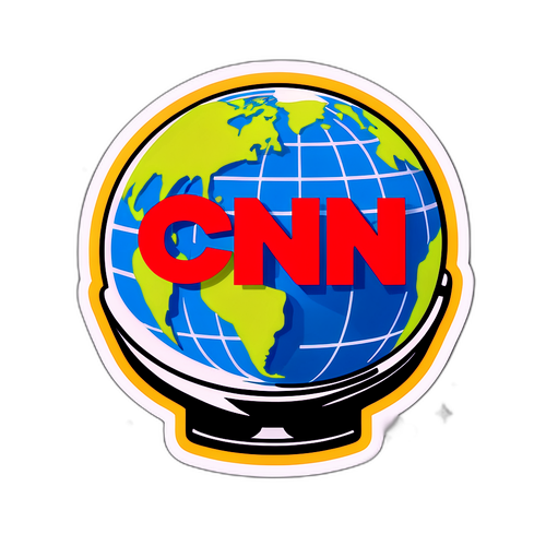 Stiker Logo CNN Gaya Vintage