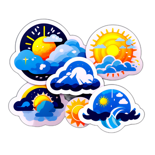 Những hình dán phức tạp với thiết kế biểu đồ thời tiết