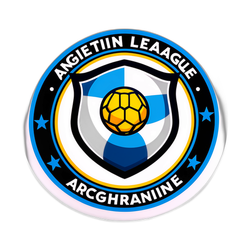 Una pegatina de la 'Liga Argentina' mostrando competencia feroz