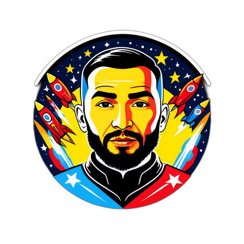 Autocolant cu fața lui Khamzat Chimaev