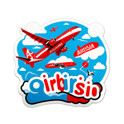 Makulay na Sticker ng Airasia
