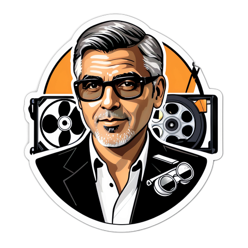 Stilvoller Aufkleber von George Clooney