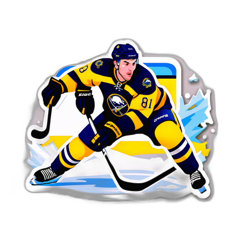 Action-Packed Buffalo Sabres Player Sticker