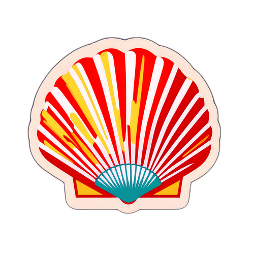 Retro Schelp Sticker