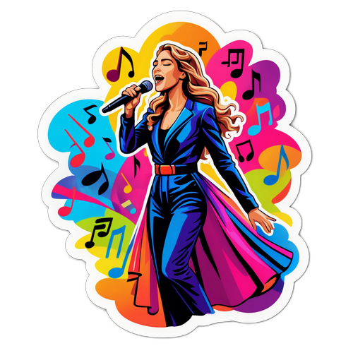 An Artistic Depiction of Ingrid Andress Performing on Stage