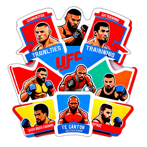 Αυτοκόλλητο με UFC αθλητές σε προπόνηση