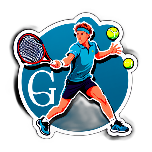 Jannik Sinnerin tennistaitoja esittelevä tarra
