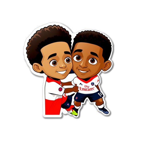 สติ๊กเกอร์แสดงความสัมพันธ์ระหว่างแฟนบอล Arsenal และ PSG