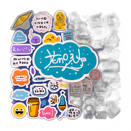 유명한 문구와 그림이 적힌 텀즈의 손글씨 스티커