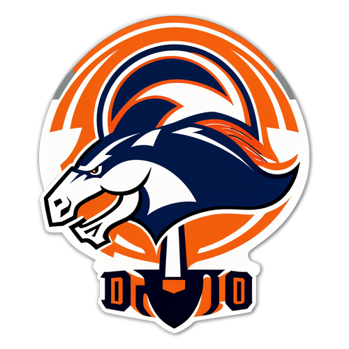 Stylized Denver Broncos Logo with Football Graphic