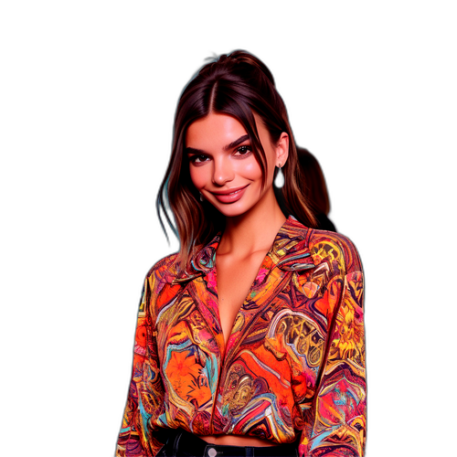 Emilia Ratajkowski hymyilee peilin edessä
