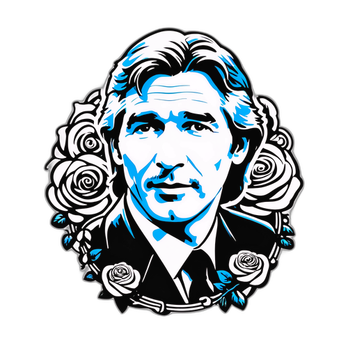 Klassisk skisse av Richard Gere med romantiske elementer