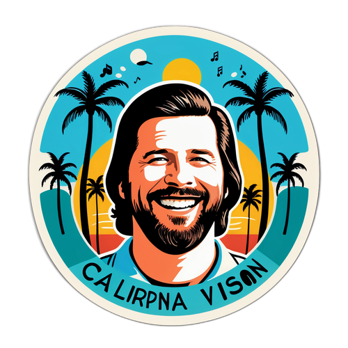 Stiker Retro Senyuman Brian Wilson