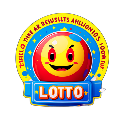 Wesoła loteria z dużą liczbą i napisem „Wyniki są zabawne!”