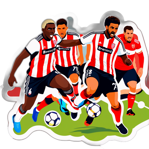 布倫特福德與阿森納激烈比賽的瞬間