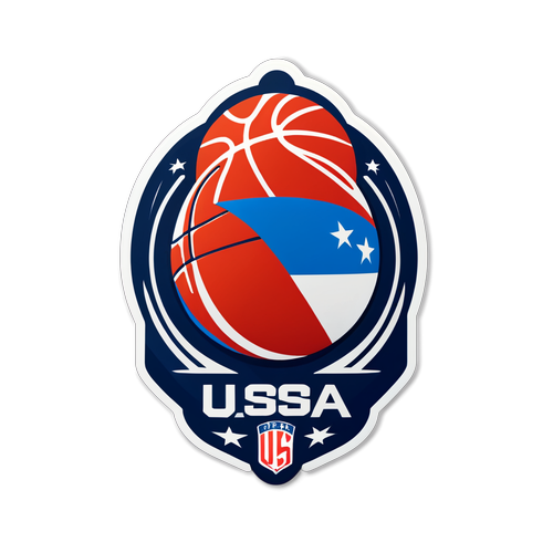 Le Duel Épique du Basket : USA vs Serbie - Affichez Votre Passion avec ce Sticker Dynamique!