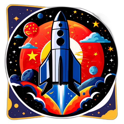 Космічна ілюстрація, що відображає дух технологічних досягнень Китаю