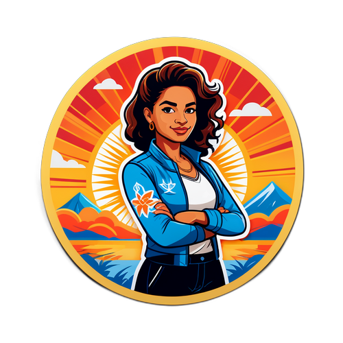 Empowered Gabriela Michel Portrait Sticker