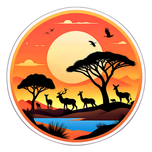 Stylizowany zachód słońca nad pustynią Namibii