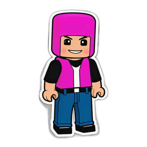 Дизайн стандартної рожевої наклейки Roblox