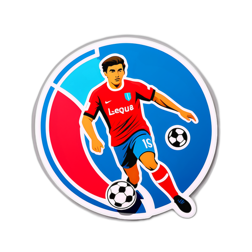 Autocollant L'Équipe avec Scène Dynamique de Match de Football
