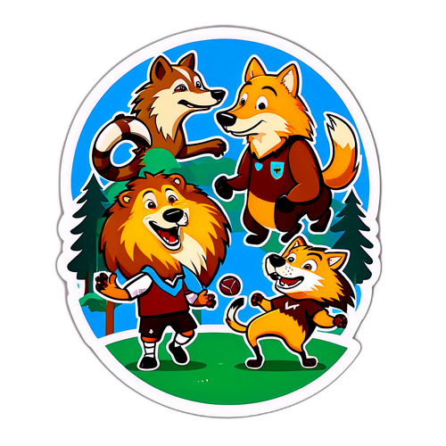 สติ๊กเกอร์สัตว์ป่าการ์ตูนน่ารัก