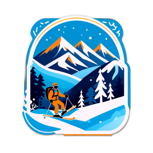 冬季雪地旅游贴纸