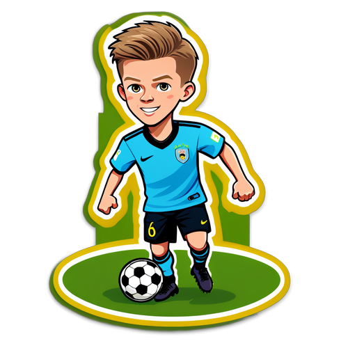 Stiker Kartun Dani Olmo di Padang Bola