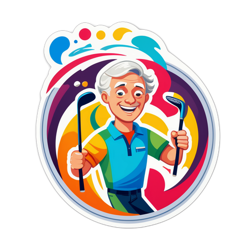 Glad Golfspelare Sticker