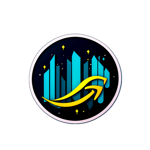 Stilfull klistermärke med uppåtgående Amazon aktiekurs