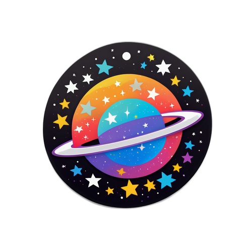 Diseño colorido del logo de 'DirecTV' rodeado de estrellas brillantes en el cielo