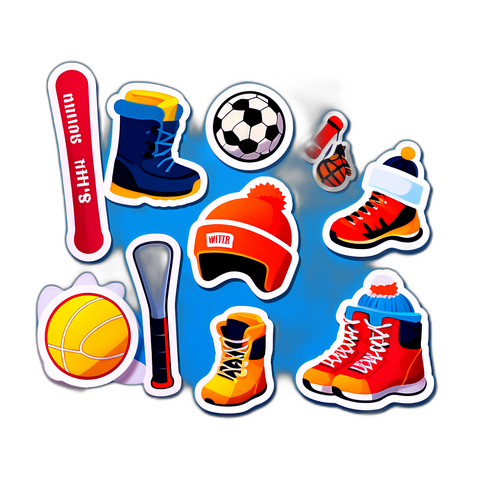 겨울 스포츠 패션 스티커