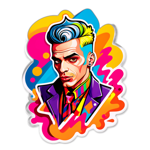 Adesivo in stile graffiti di Achille Lauro