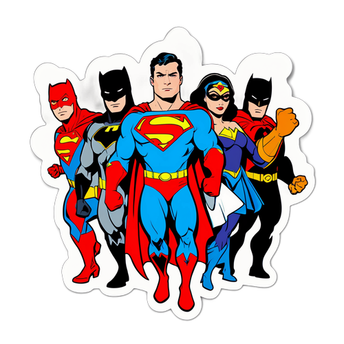 Superhero-teemainen tarra: Oikeuden puolustajat