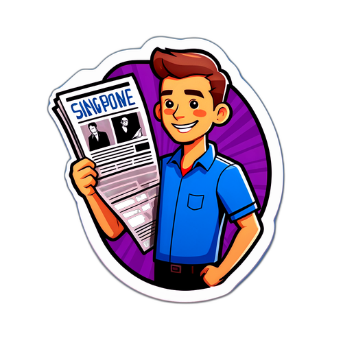 朝のショーの雰囲気を捉えたアートステッカー