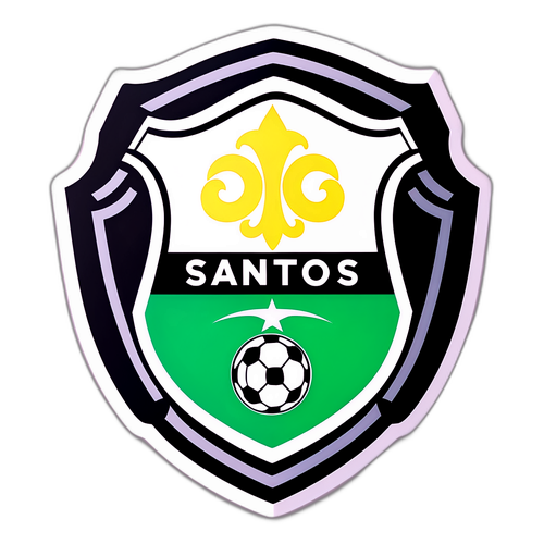 Adesivo do Escudo do Santos em Estilo Gráfico Contemporâneo