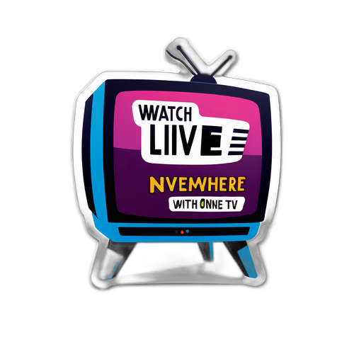 สติกเกอร์ทีวีพร้อมสัญลักษณ์สตรีมมิ่ง