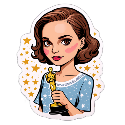 Cooler Aufkleber von Natalie Portman mit Oscar