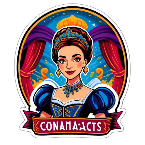 Nálepka Simony Stašové v divadelním kostýmu