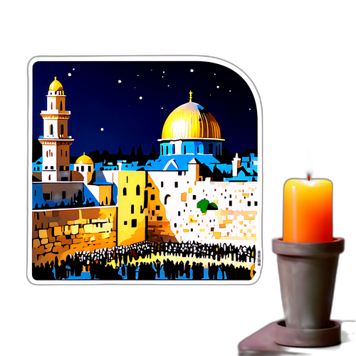 נוף שקט של הכותל המערבי בלילה