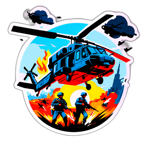 Actionfylt klistremerke med ikoniske scener fra Battlefield 6