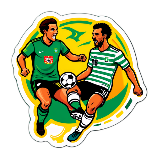 Sticker van een voetbalduel tussen Sporting en Rio Ave