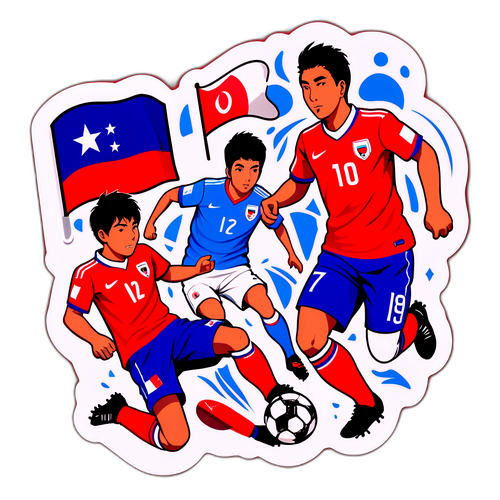 Desenho vibrante de match entre Chile U-20 e Japão U-20