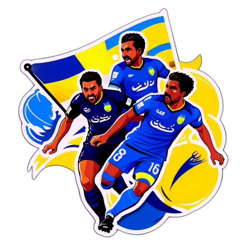 A Al-Gharafa és Al-Hilal mérkőzés művészi ábrázolása