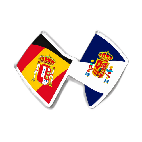 Sticker cu steagurile Franței și Spaniei