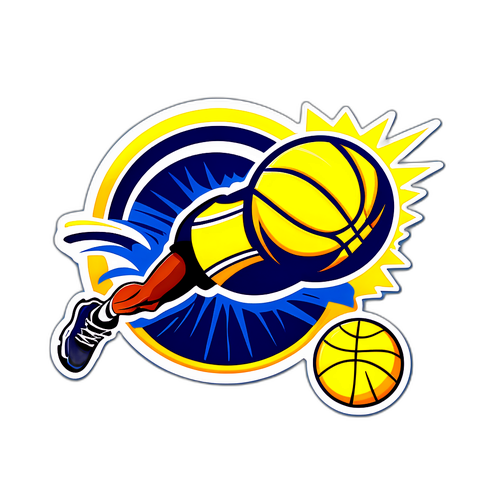 Exciting Basketball Action Sticker