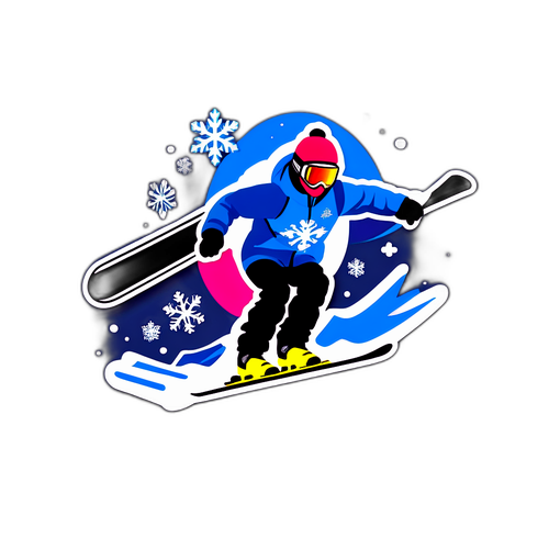 Kış Sporları Stickerı: Freestyle Kayak