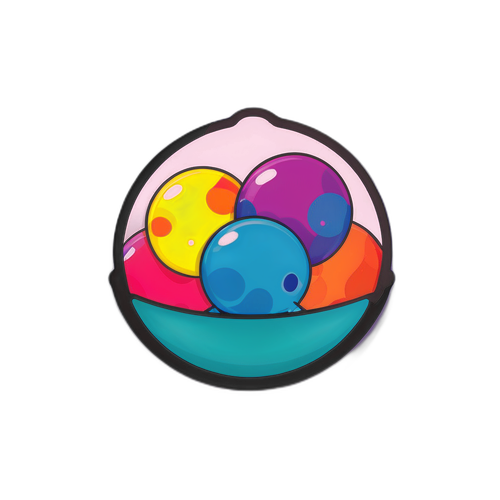 可愛的碰球貼紙